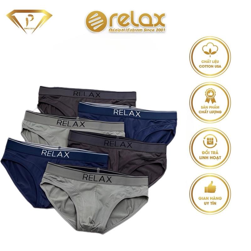 COMBO 3C Quần lót nam RELAX RLTK048 quần lót Cotton USA , quần lót thể thao, phối mềm hút mồ hôi lưới hai bên thông thoáng, thoải mái, bền đẹp Sịp Boxer Quần Boxer Menswear Thun