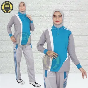 Setelan Olahraga Wanita Pria / Baju Senam Wanita Pria / Kaos Olahraga 1 Set Muslimah Terbaru