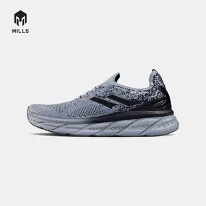 (Mega sale) MILLS SEPATU LARI RUNNING SHOES ENERMAX NANOKNIT GREY/BLACK 9105102 - GREY/BLACK, 36