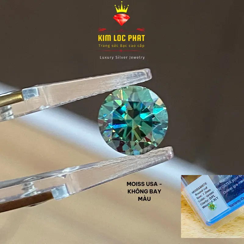 Moissanite Màu Xanh 58G từ 4li-15li Có  Kiểm định GRA - Kimlocphat Vietnam 0