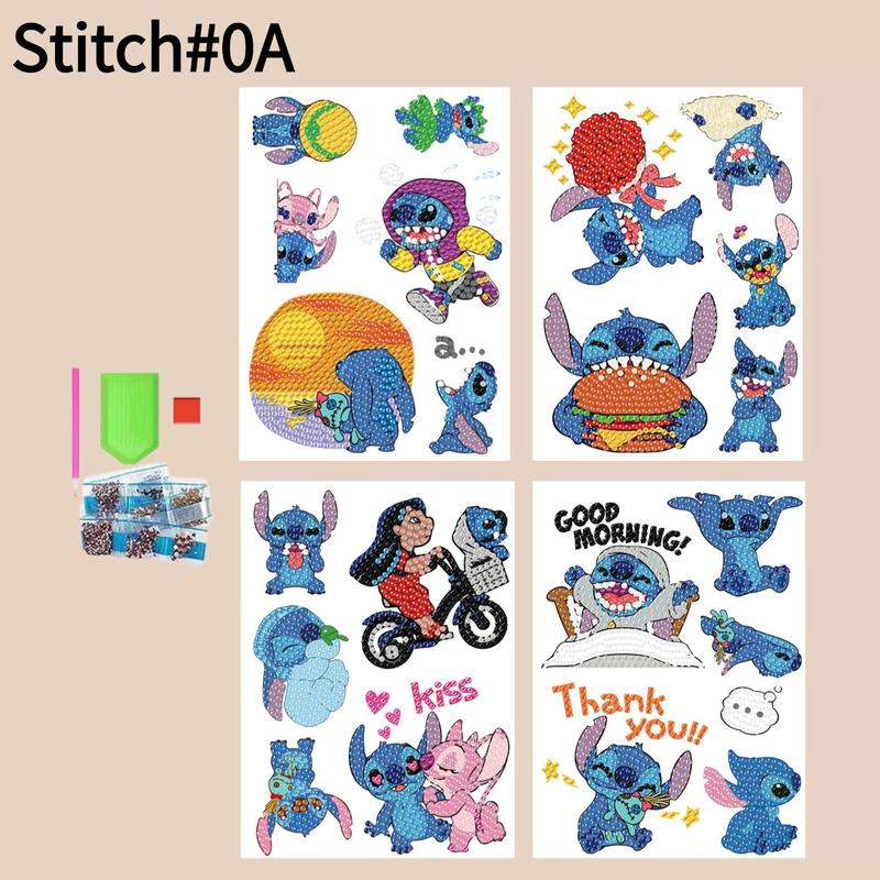 Product Introduction of Cartoon Stitch Diamond Art Painting Sticker, 1 Set DIY Diamond Arts Painting Sticker, DIY Decorative Art Picture for Home Bedroom, Christmas Gift 5