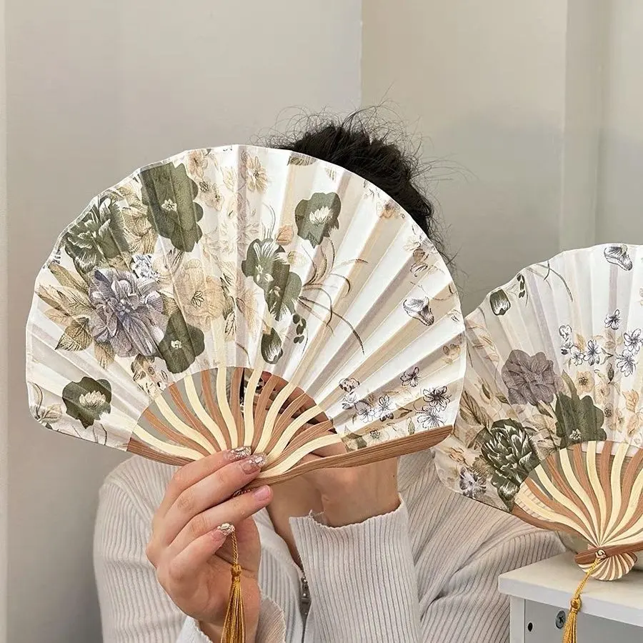 Quạt Cầm Tay Cỡ Nhỏ, Quạt Vỏ Sò Phong Cách Cổ Trang, Quạt Làm Mát Gấp Gọn, Thích Hợp Cho Hanfu, Quạt Trung Quốc Cổ Điển, Quạt Gấp cây hạt
