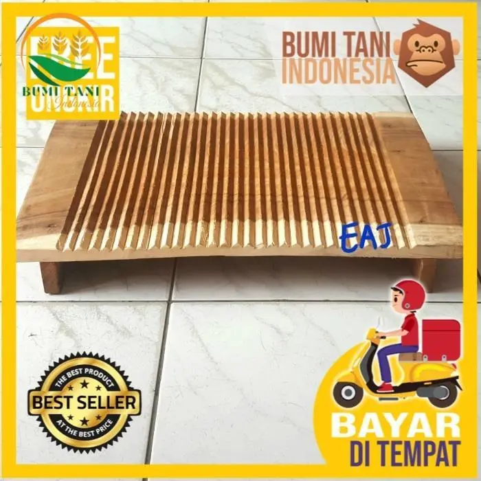 Papan Cuci Baju Kayu Ukuran Besar / Papan Gilasan Gilesan