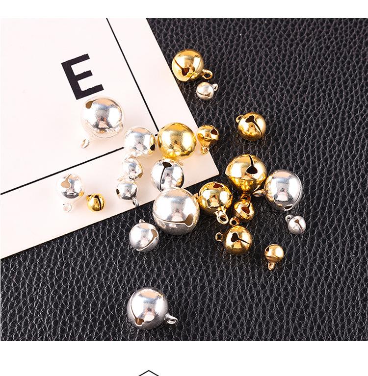 Product Introduction of Gold Silver Copper Bells DIY Pet Bell Bracelet Anklet Necklace Bracelet Pendant Ring Bell Retro Small Bell Ornament Blooming Medium Charm Keyring Elegant Mirror Keyring Charm Elegant Christmas Keyring Charm gold  frame amulet  thai tufts tufts 5