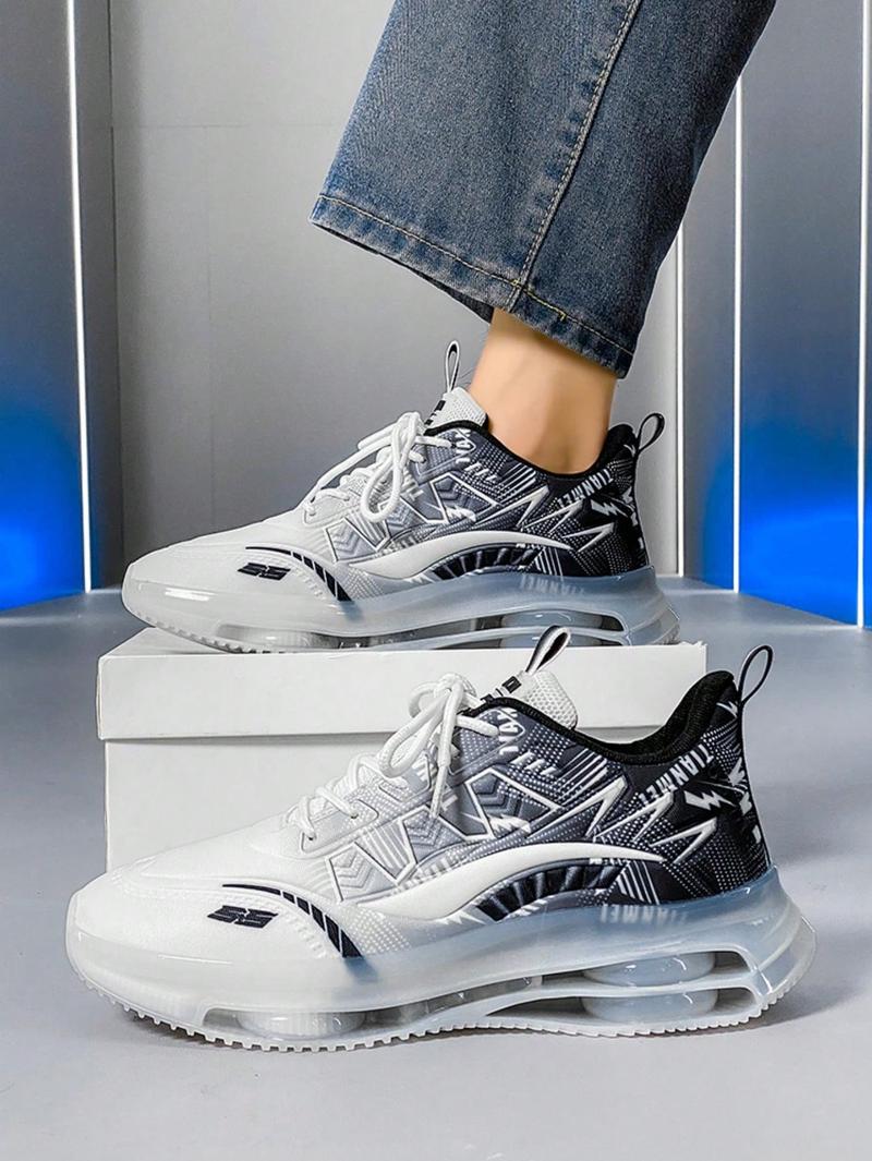 Product Introduction of Fashion Sneakers, Lightweight Sports Running Shoes, Anti-Slip Casual Walking Shoes, Shock Absorbing Athletic Shoes Valentines Training Closed Runner Trainer Boy Footwear Lace Black And White 17