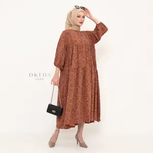 Okedashop - QLOUDI LA Midi Dress Wanita Polos
