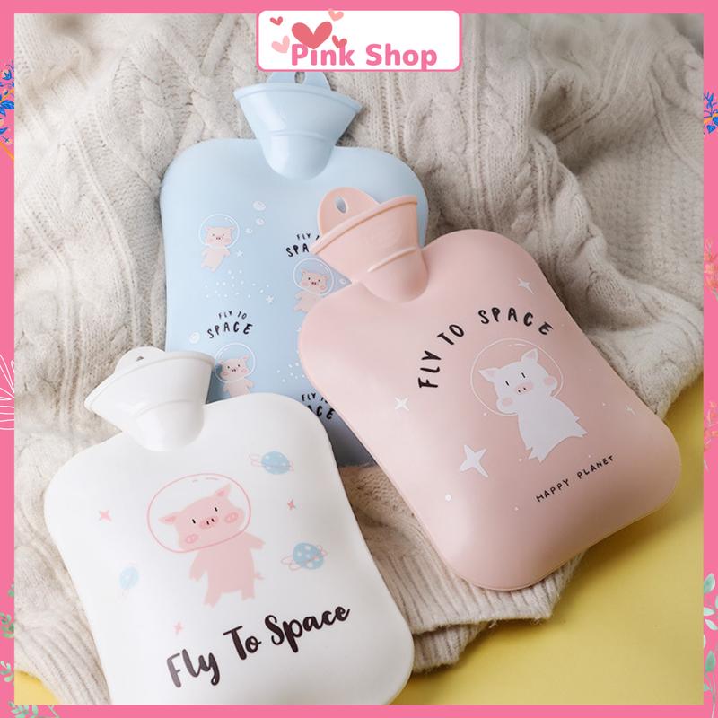 Túi chườm nóng lạnh, Túi giữ nhiệt Pinkshop 1300ml đa năng giảm đau bụng kinh chất liệu PVC Silicon 3 lớp dày dặn Đựng Nước