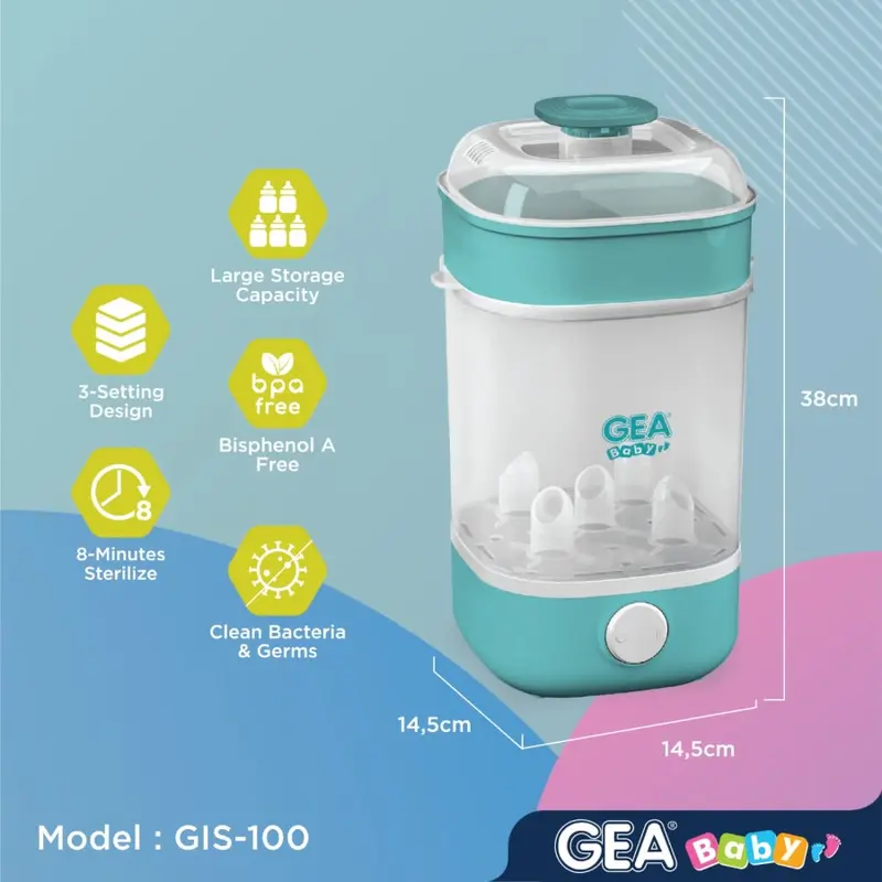 GEA Baby Instant Steam Sterilizer GIS-100|Steril Botol Susu Bayi 3
