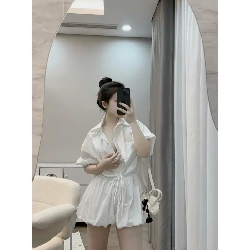 S179 ￼Set JUM Áo sơ mi tay lỡ với quần quả bí có chun eo nhẹ nhàng Nữ Women 1