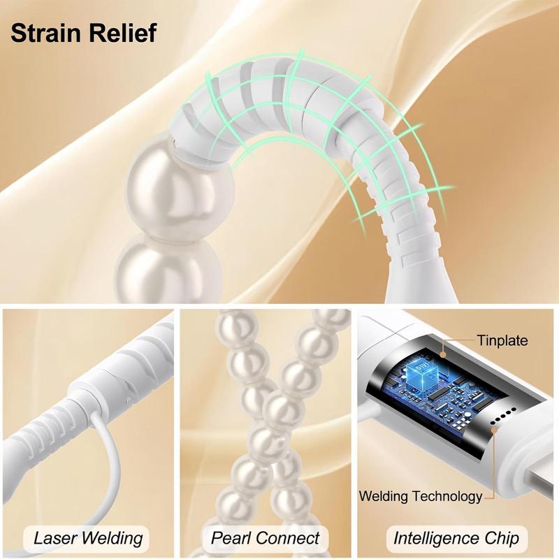 Creative Beaded 2-in-1 Data Cable, Portable Fast Charging Cable, Multifunctional Portable Fast Charging Cable for iPhone Android, Electronic 2