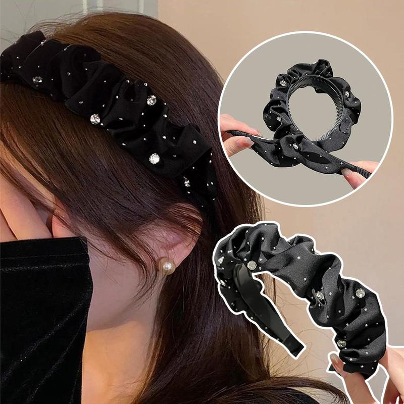Product Introduction of Temperament Headband For Women With A High-end Feel Korean Version Versatile Crushed Headband 13