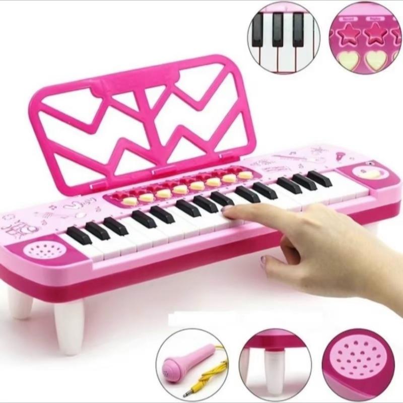 Đồ chơi đàn Piano Organ cho bé kèm mic chuẩn âm thanh có đèn và nhạc cho bé ca hát - Toy, Đồ Chơi Toy Phát Nhạc Voi Kem