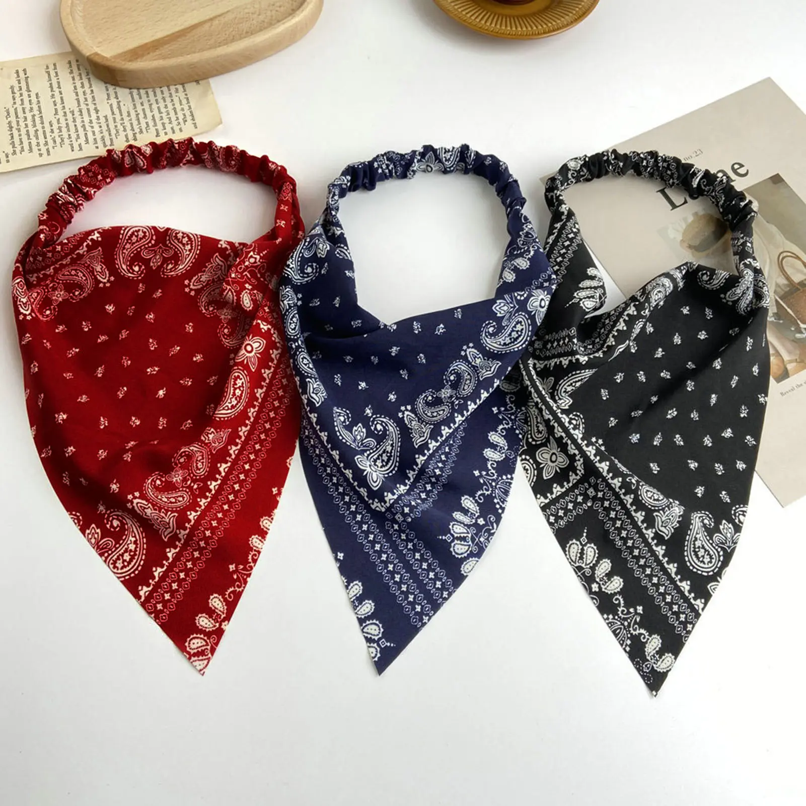 Hair Band Triangle Bohemia Style Retro Elastic All Match Head Scarf for Dating