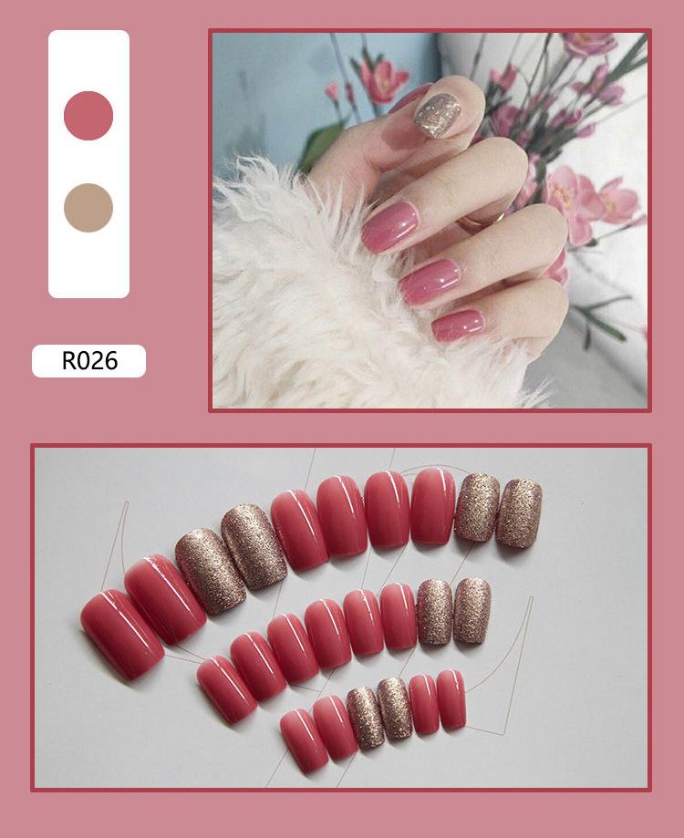Product Introduction of Fake Nails Finished Stickers Cute Nail Stickers Wearable Nail Stickers Removable Fake Nail Pieces 24 Pieces 20