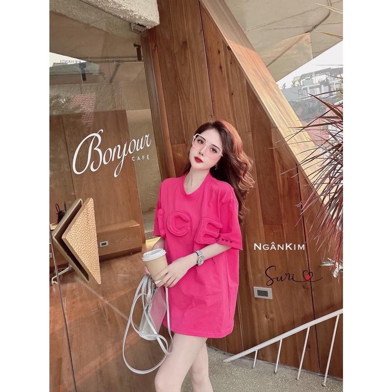 Áo phông nữ cotton khô thêu nổi chữ ICE hộp 0