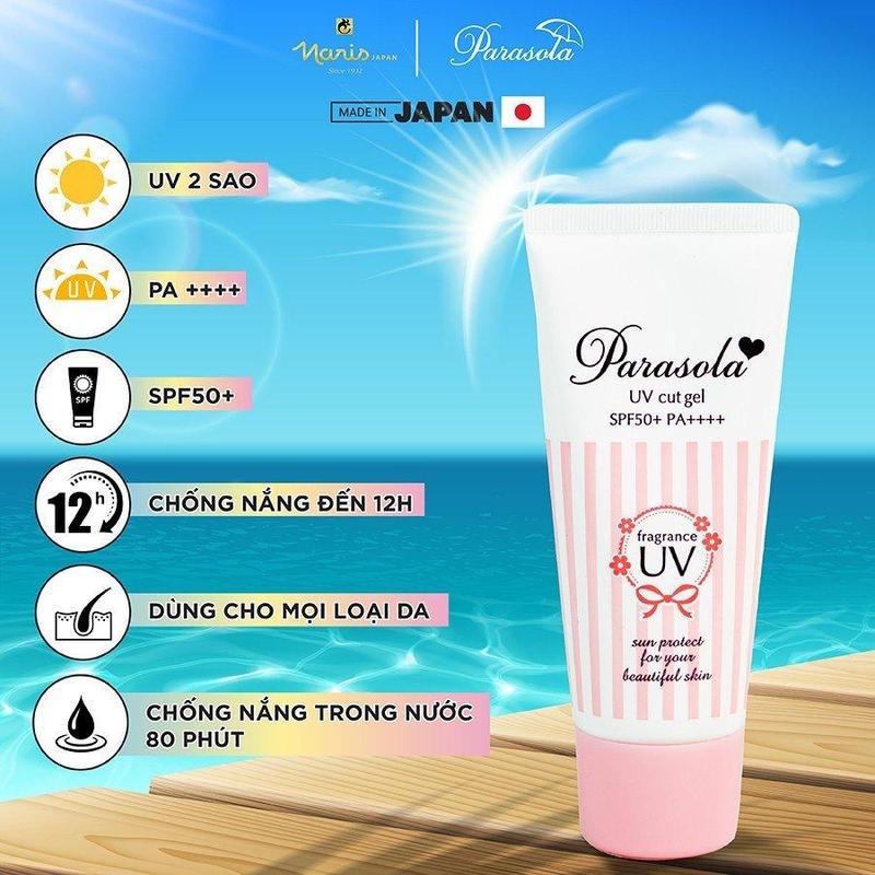Gel chống nắng dưỡng sáng da Naris Parasola UV Cut Gel SPF50+/PA++++ 90gr 2