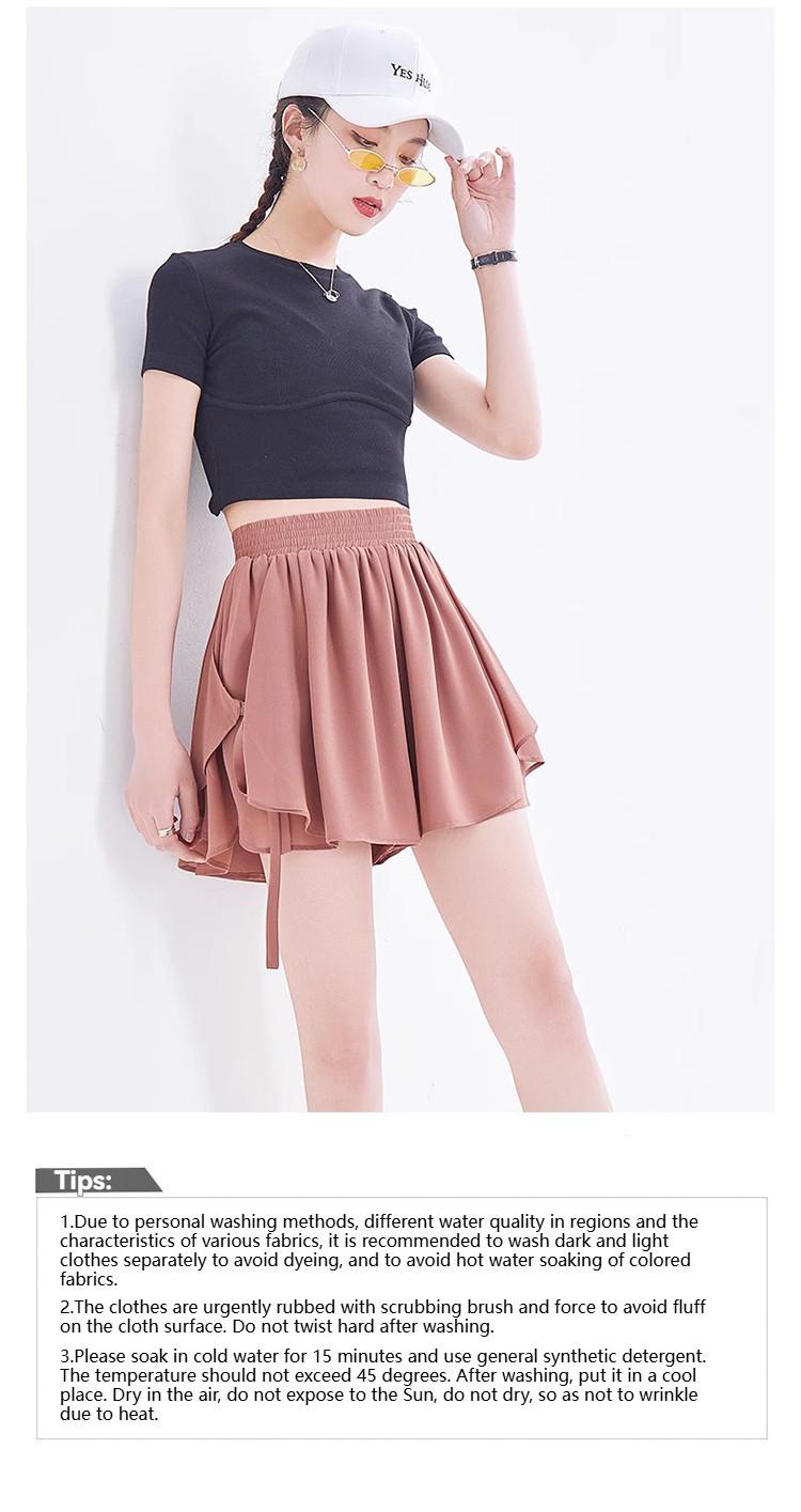 Product Introduction of Women’s Chiffon High Waist Shorts Lightweight Ice Silk Wide Leg Casual Skorts 12