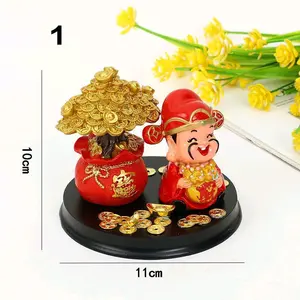 PAJANGAN Dewa Hoki Dewa Rejeki Cai Shen Ye Cai Sin Ya Pajangan Dashboard Mobil Cai Shen Ye Pohon Koin Pajangan Cai Shen Ye Jin Qian Shu Car