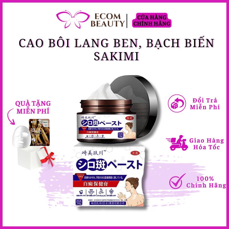 Cao bôi lang ben, bạch biến SAKIMI - Kem bôi SAKIMI làm đều màu da, mờ lang ben, bạch biến, hắc lào, nấm da...