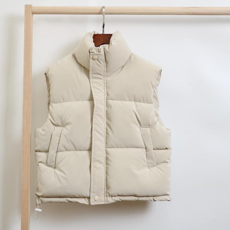 Áo Phao Gile Nữ Nhung Lì Không Mũ