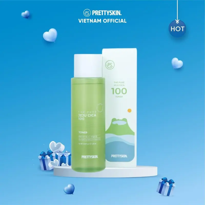 Nước hoa hồng rau má Prettyskin 250ml Toner Skincare 0
