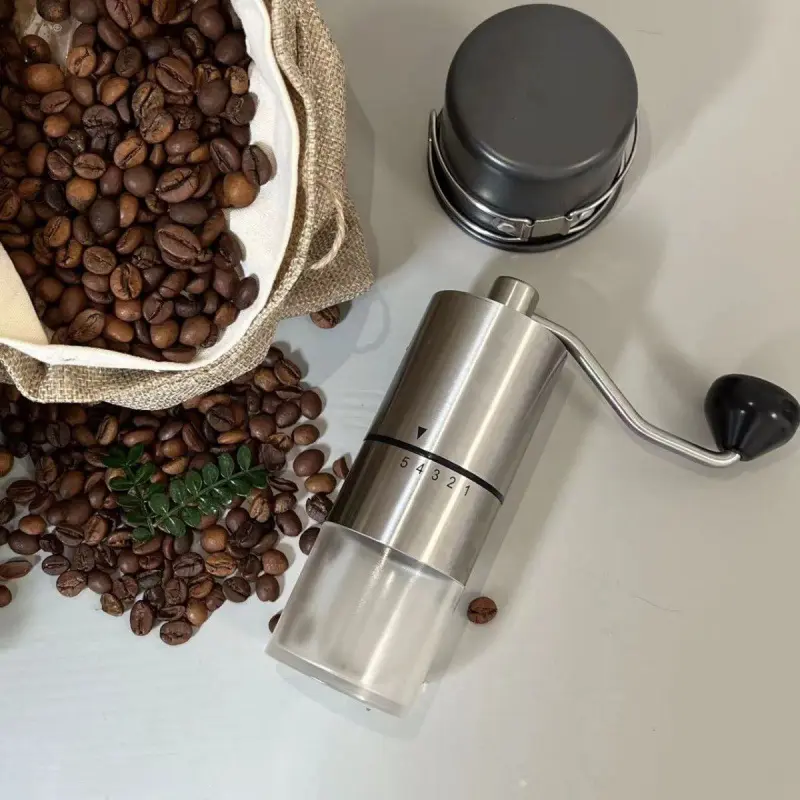Máy xay hạt cà phê cầm tay,Xay thủ công màu Inox,cối xay cafe bằng tay 3