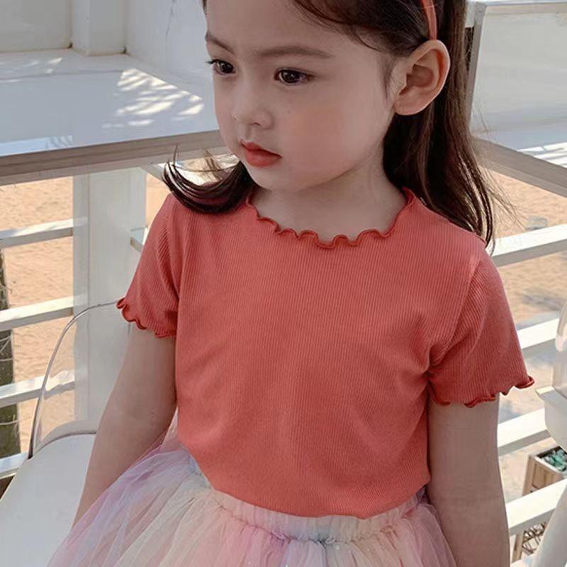 Product Introduction of Boboho – Atasan Kaos Anak Perempuan Lengan Pendek / T-shirt Polos Sutra Es / Kaos anak Fashion 4