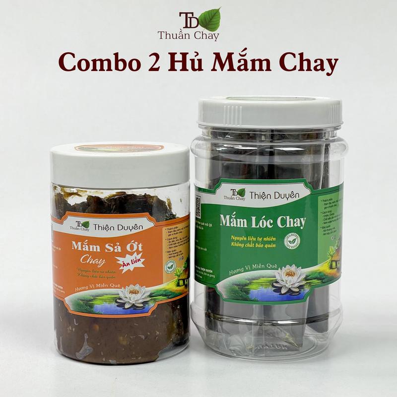 Thiện Duyên Combo Mắm lóc + Mắm sả ớt chay ăn liền - 2 Hủ mỗi hủ 300g - Hương vị miền quê làm từ đậu nành nguyên chất thơm ngon Food Chua