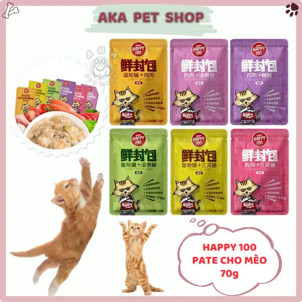 Pate Wanpy Happy 100 cho mèo gói 70g - Aka Pet Shop