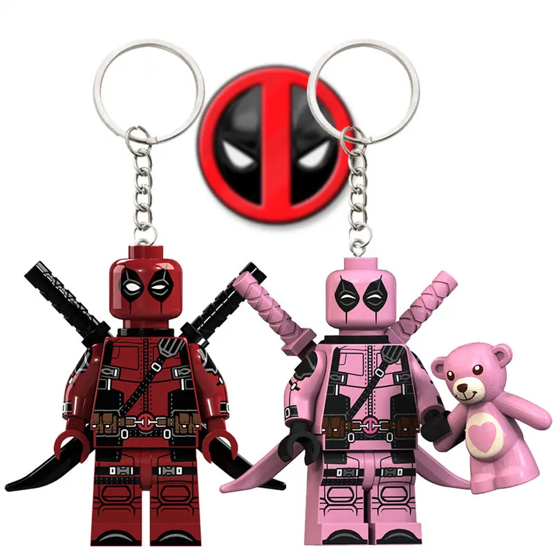 Compatible with LEGO, Marvel Deadpool, Jimmu, Renzi, Keychain, Cute Couple, Pendant, Girlfriend, Gift, Assembled Toy