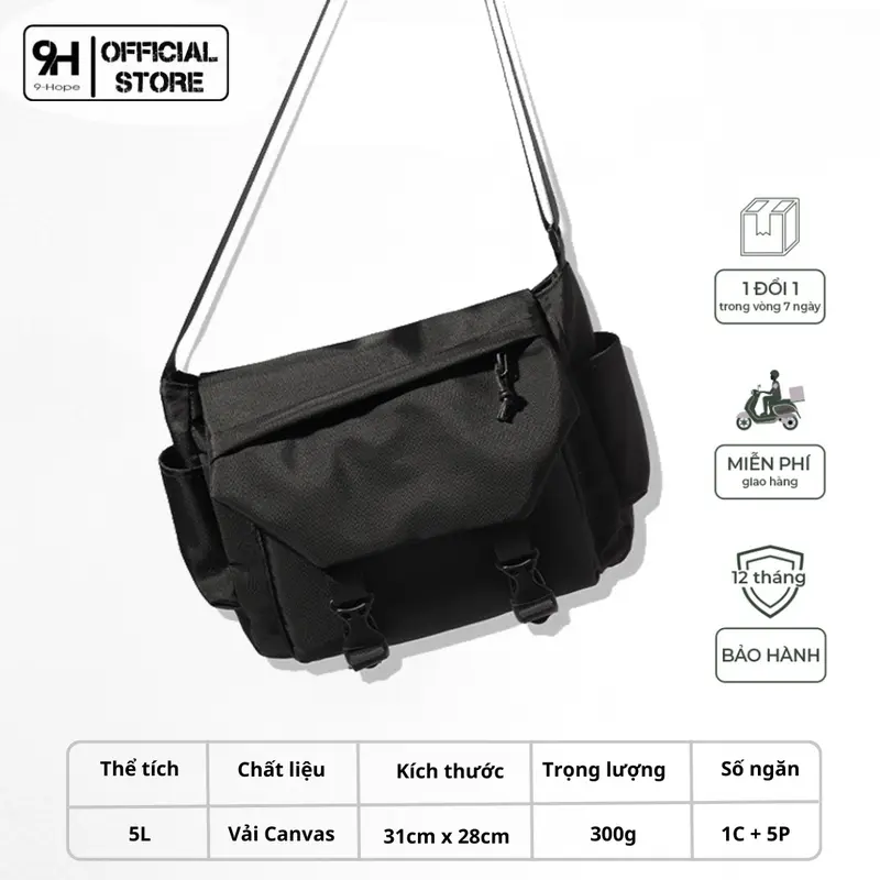Túi đeo chéo nam nữ thời trang đi học Unisex vải Oxford chống thấm nước TC35 0