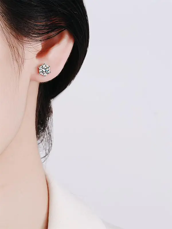 925 Sterling Silver Fashionable Square Shaped Rhinestone Decorated Earrings, Elegant Jewelry for Women, Trendy All-match & Exquisite Jewelry for Birthday Gift 8