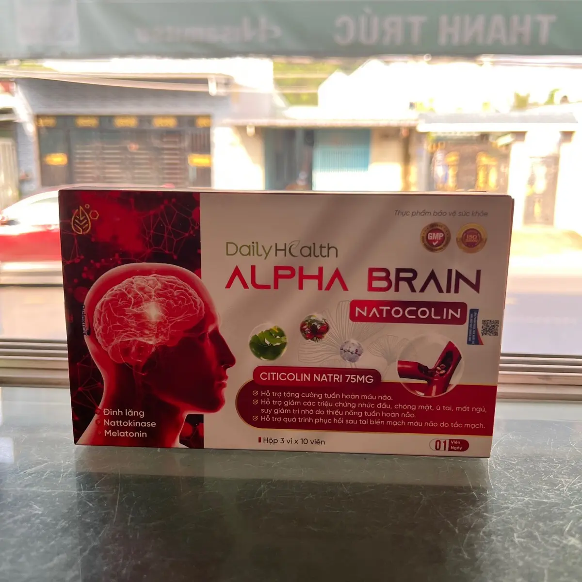 Bổ Não Daily health Alpha Brain. Hỗ trợ các vấn đề về não như: đau đầu, hoa mắt, chóng mặt, ù tai, đau mỏi cổ vai gáy, tê bì chân tay