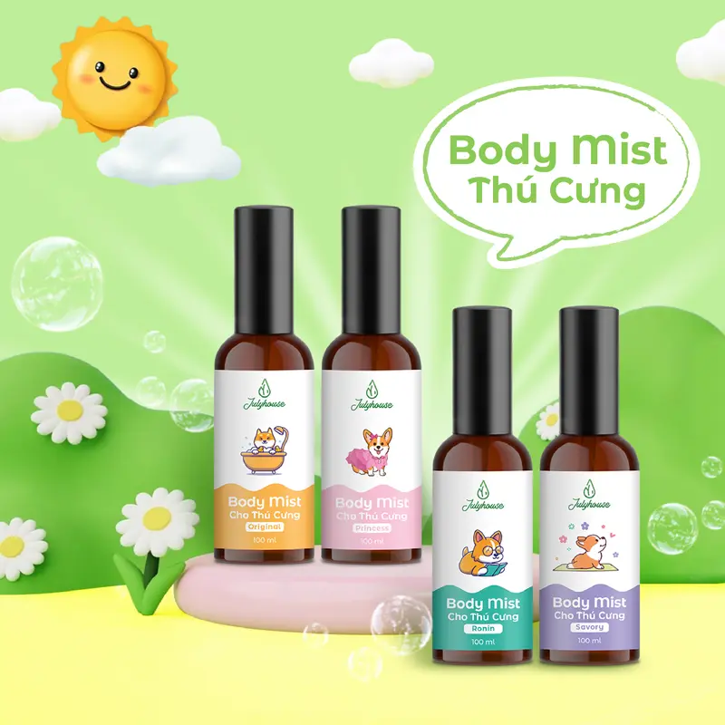 [Deal sốc] Body Mist cho thú cưng 100ml JULYHOUSE dưỡng lông mượt, an toàn, khử khuẩn 2