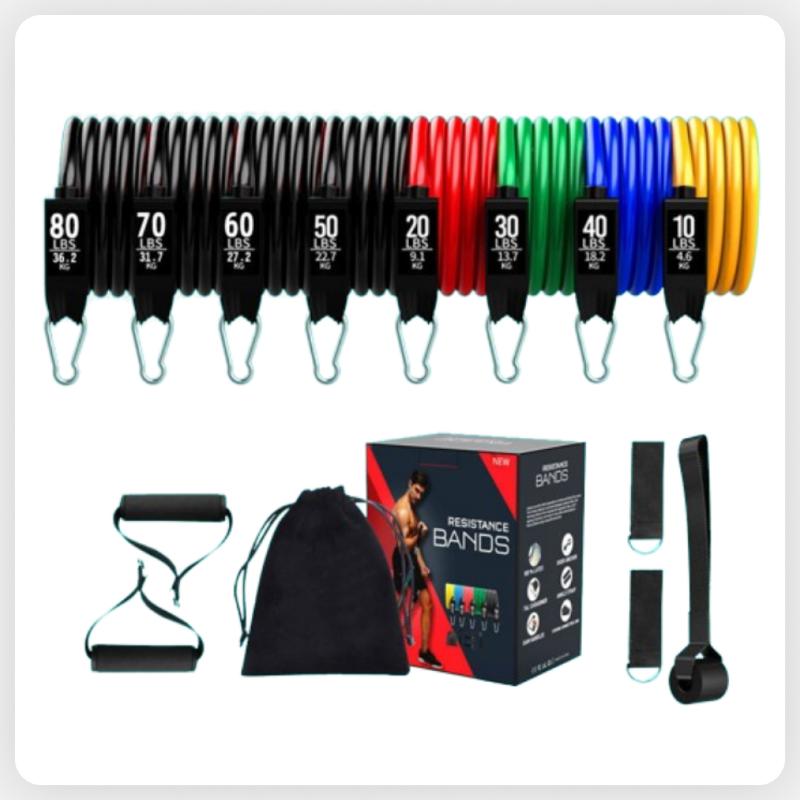 【JDSFG】 [360LBS] Bộ Dây Kháng Lực Ngũ Sắc Tổng Hợp 360LBS Toàn Thân Tập Thể Hình Tại Nhà - Đa Năng Tiện Lợi 0