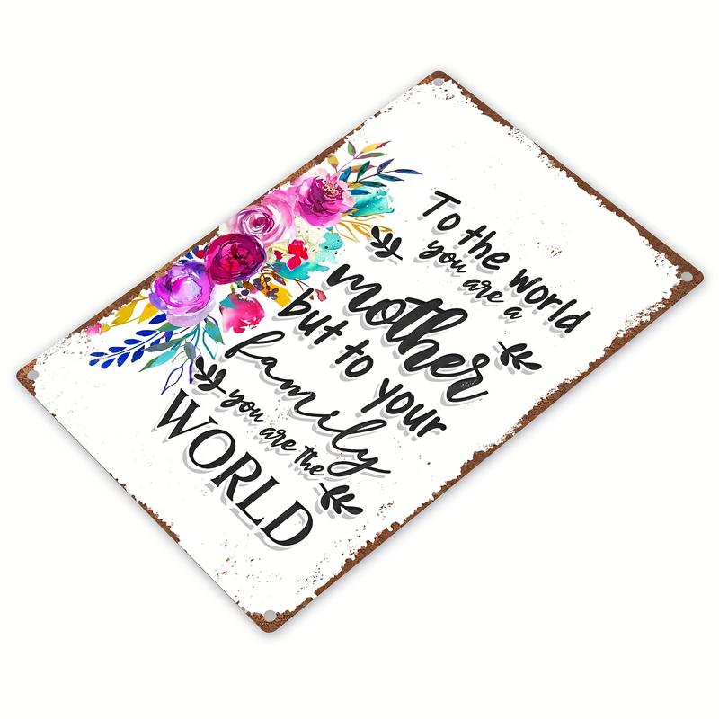 Product Introduction of Tribute To Mothers With Floral Design. Retro Metal Tin Sign Vintage Sign Rustic Style for Home Kitchen, Cafe, Bar, Yard, Garage, Outdoor/ Indoor Wall Decor 8x12in Tin Painting- 1pc 0