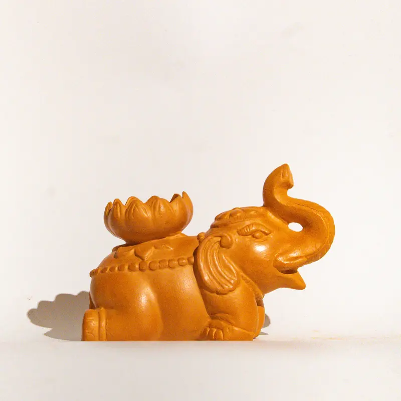 Đế Bỏ Nến Tealight Đất Nung - Con Voi Quỳ - DN58 - DN00058 0