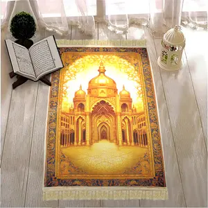 Sajadah Dewasa Motif Aesthetic SIZE 70X110 Sajadah Bulu Beludru  Anti Slip New Collection CT-1 Muslim Turki Hitam