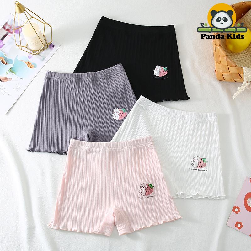 Combo 4 quần chíp đùi cotton gân tăm tre cho bé gái quần đùi bảo hộ thoáng mát co giãn