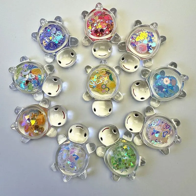 Thú Cưng Sequins Trong Suốt Dạ Quang, Túi Mù Rùa, Có Lỗ Treo, Phụ Kiện Tự Làm, Đồ Trang Trí Để Bàn, Đồ Trang Trí Đồ Chơi Hợp Xu hướng, Chủ Đề Động Vật, Có Kích Thước 2,8cm Và 3,1cm