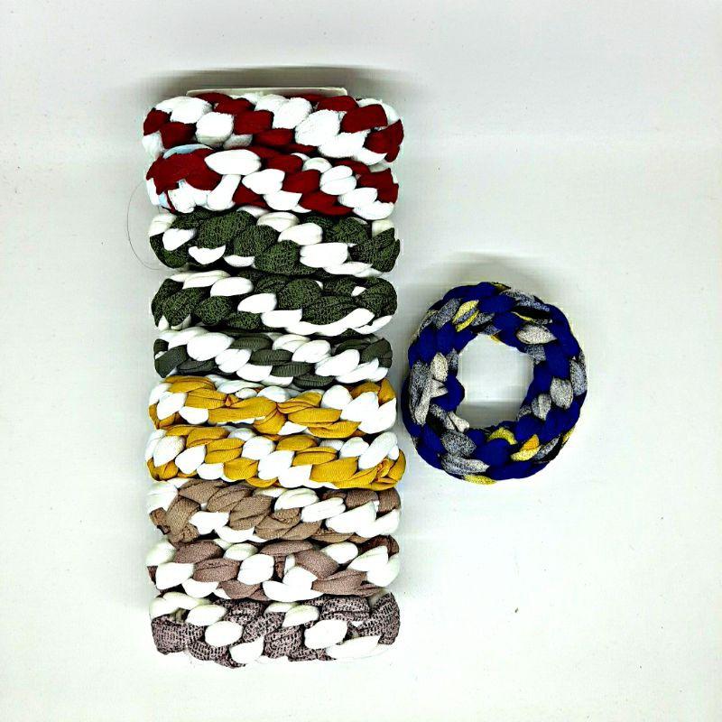 grosir_ IKAT RAMBUT isi 12pcs KUNCIR RAMBUT MOTIF TAMBANG KUNCIRAN DIAMETER 8CM 1
