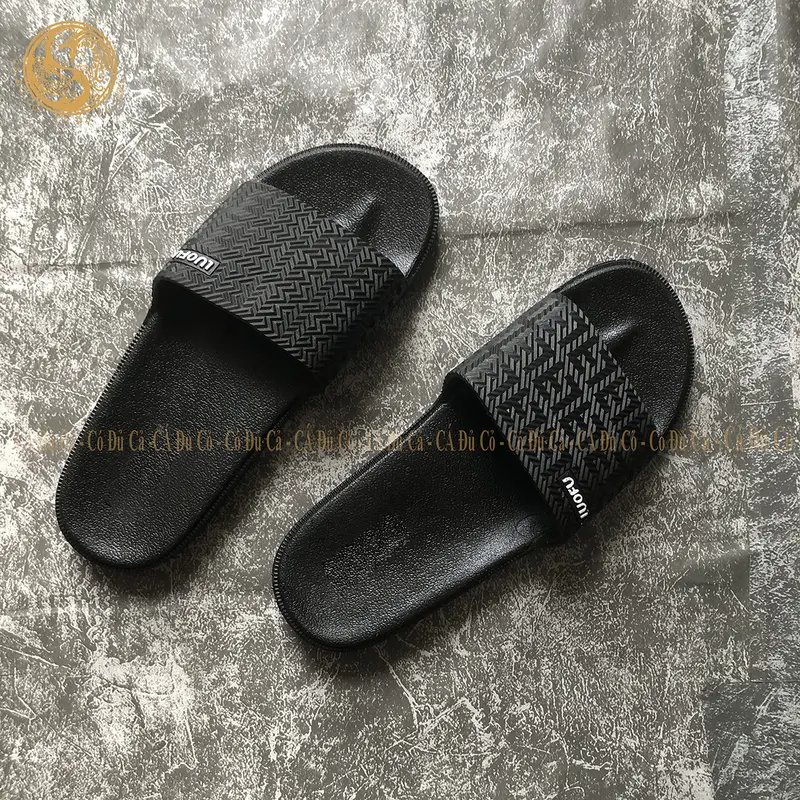 Dép lê đúc nam quai ngang đen siêu nhẹ 4 vạch dép thời trang đi sân vườn cà phê du lịch 3