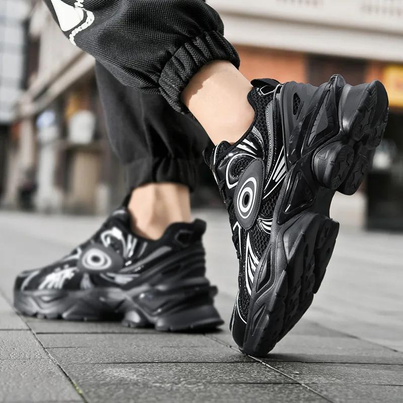 2024  Custom Man Sports Sneakers Turbine Design Height Increasing Elevator Blank Leather Casual Running Shoes for Men Trainers Training_voghion.com