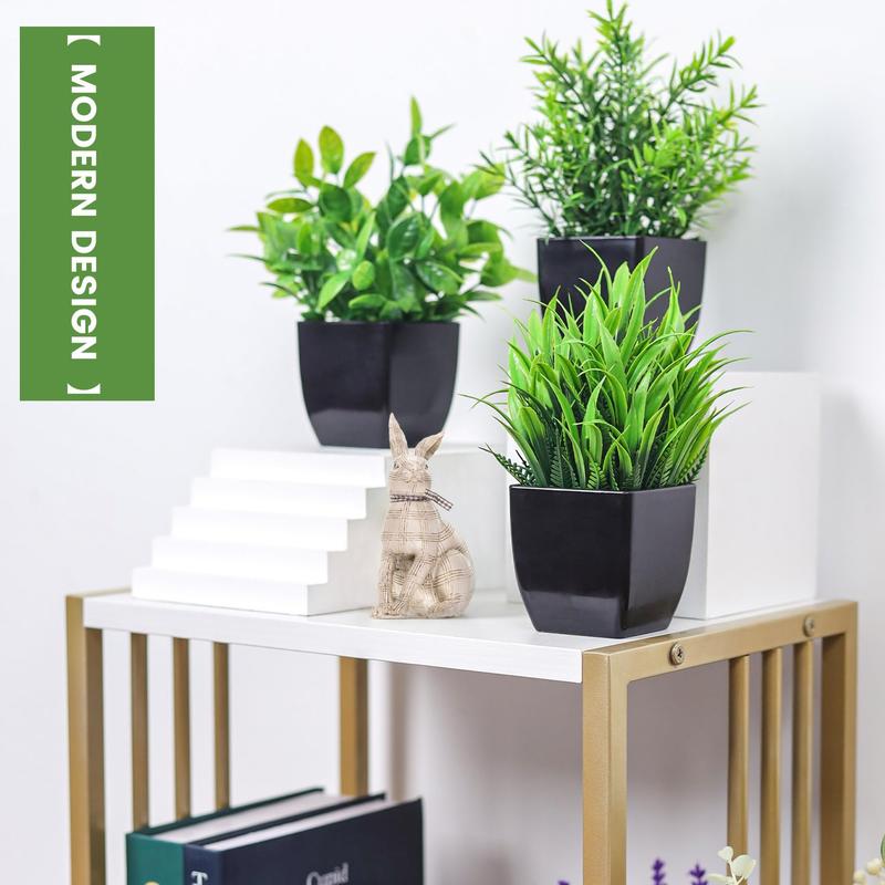 Artificial Potted Plant for Room Decor (6 Counts), Faux Potted Plant, Simulated Decorative Plant Ornaments, Decorative Plant for Home & Office Decor, Home Decor Products 6