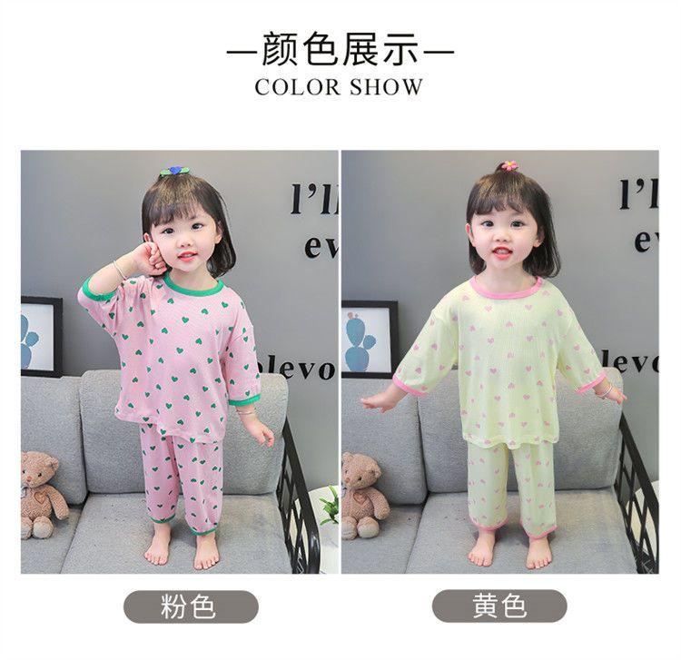 Product Introduction of 2025 Girls' Pajamas Summer Thin Baby Girls' Comfortable Breathable Ice Silk Home Wear Suit Children's Split Air Conditioning Clothes Sets 12