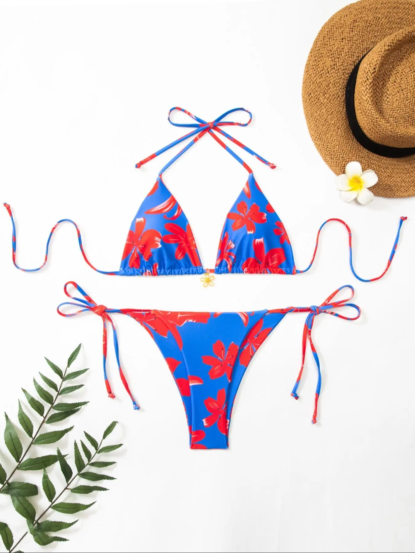 Women's Floral Print Bikini Set, Casual Fashion Chic Swimsuit Set for Beach Holiday Vacation, Ladies Swimwear for All Seasons