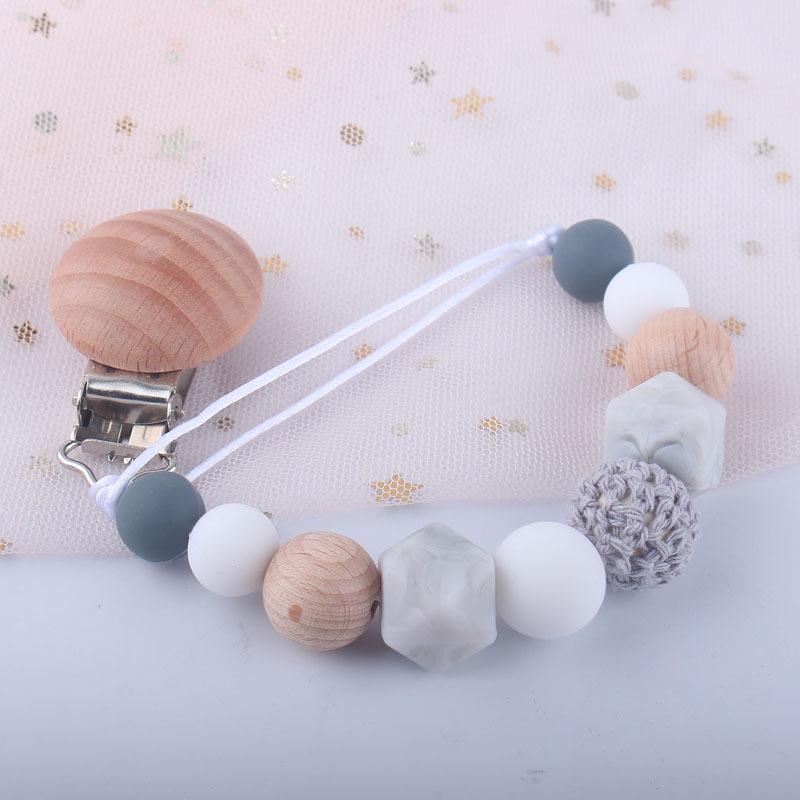 Product Introduction of New Baby Silicone Soothing pacifier Chain Baby Tooth Grinder Tooth Glue Toy Multi color Anti drop Bracelet 18
