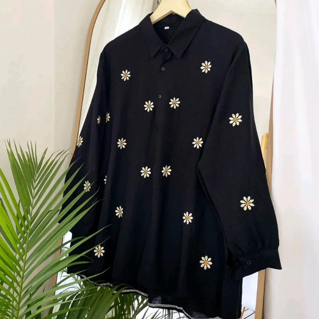 Atasan Linen Bordir Jumbo LD 130 140 150 big size plus size ukuran besar