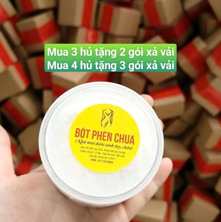 Bột Phèn Chua Chưng Cất Khử Mùi 100Gr(Có Che Tên Sp)