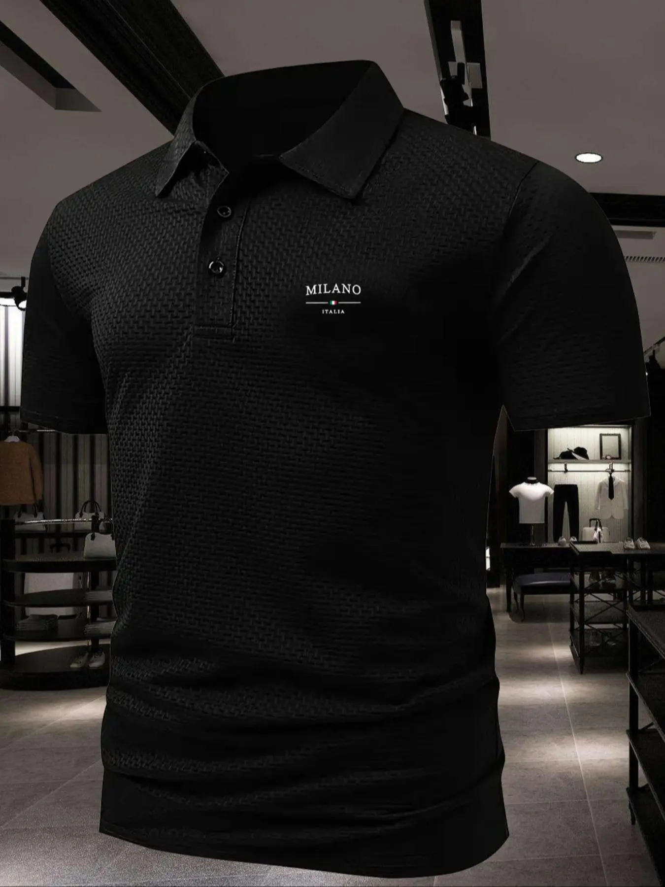 Men's Regular Fit Jacquard Polo Shirt, Casual Short Sleeve Top for Summer, Fashion Men's Clothes for Daily Wear, Gamis